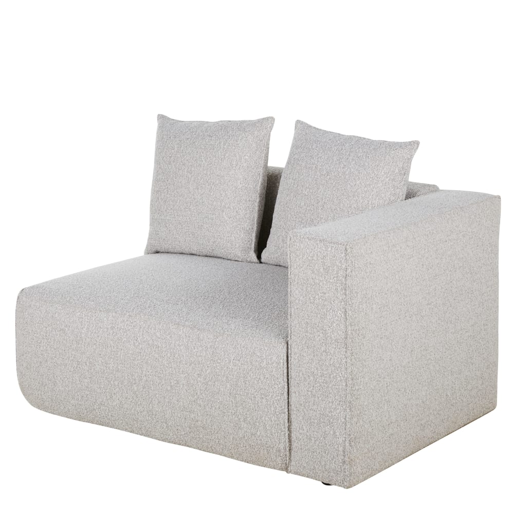 Accoudoir droit pour canapé modulable gris clair chiné