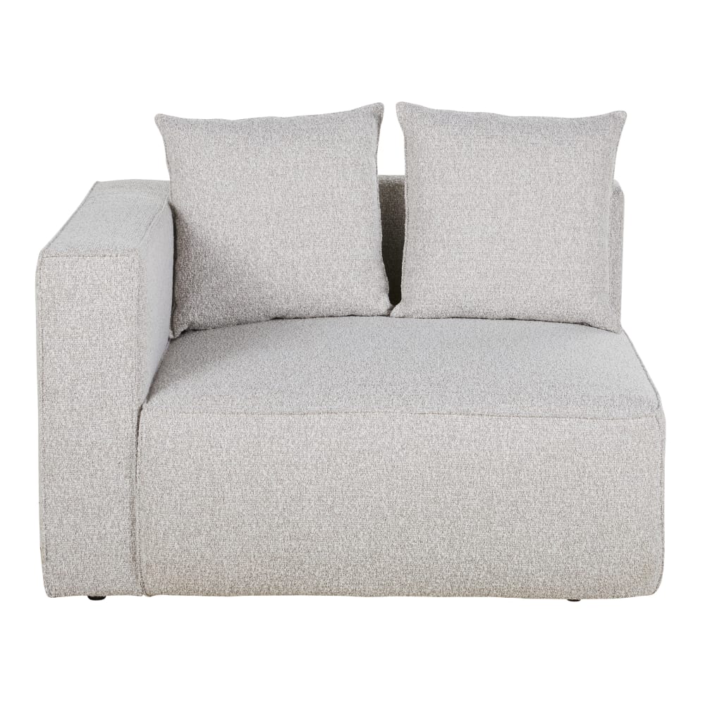 Accoudoir gauche pour canapé modulable gris clair chiné