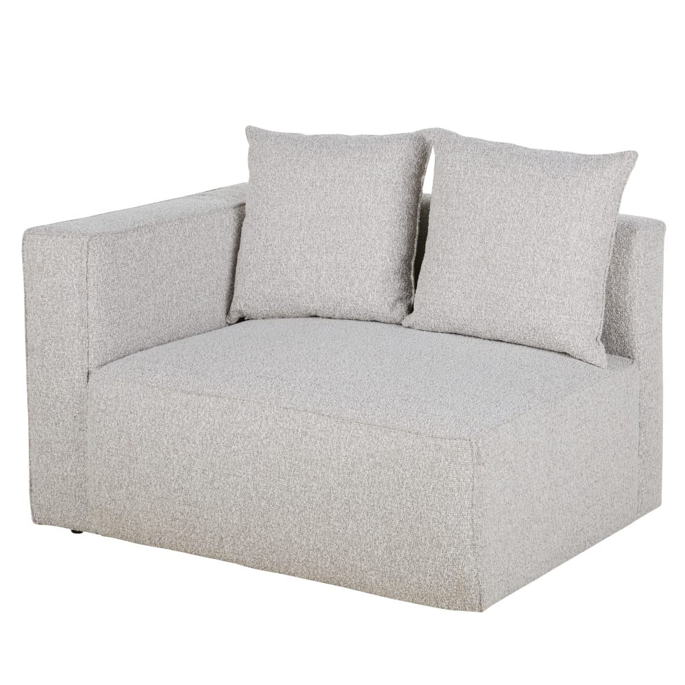 Accoudoir gauche pour canapé modulable gris clair chiné