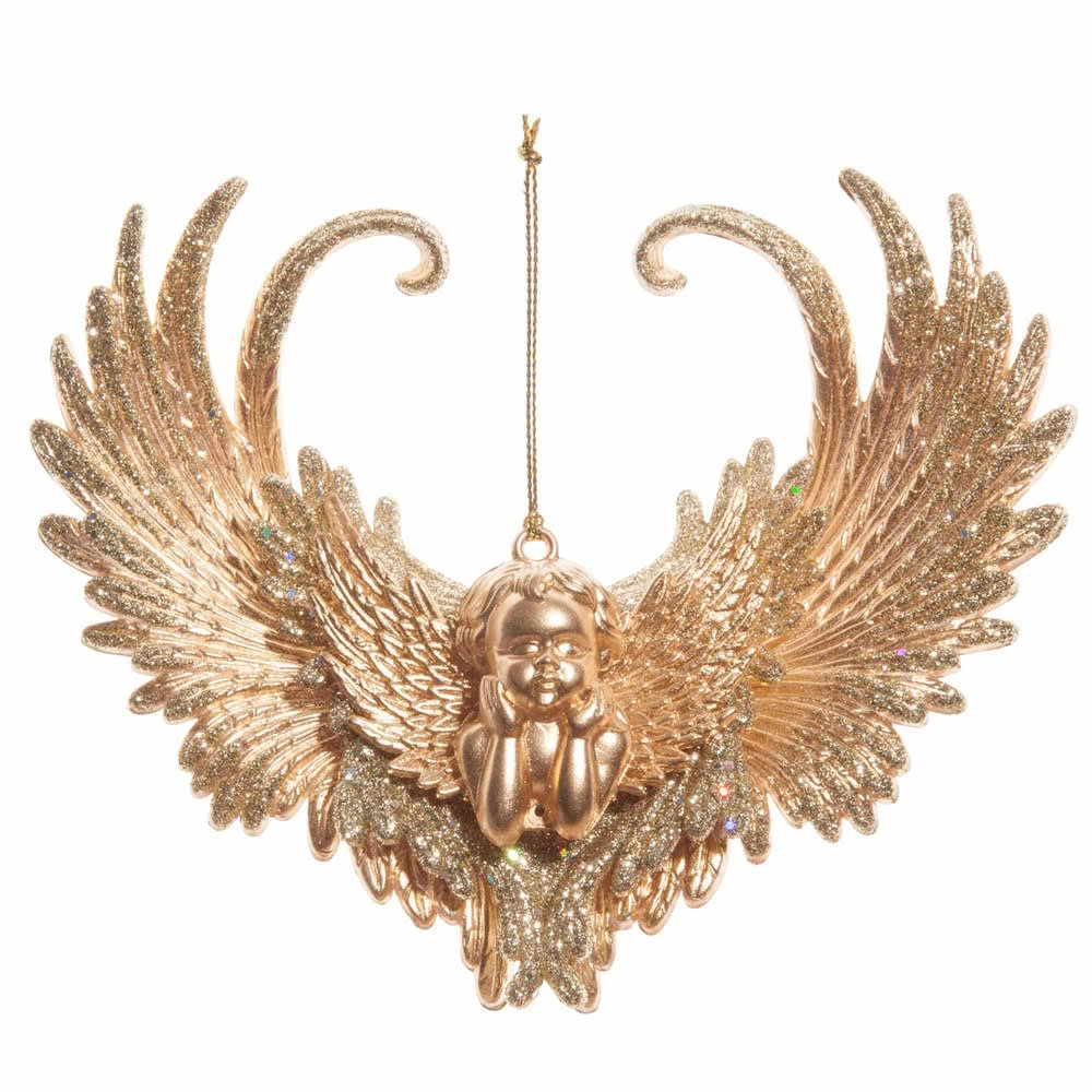 Adorno de Navidad de ángel dorado