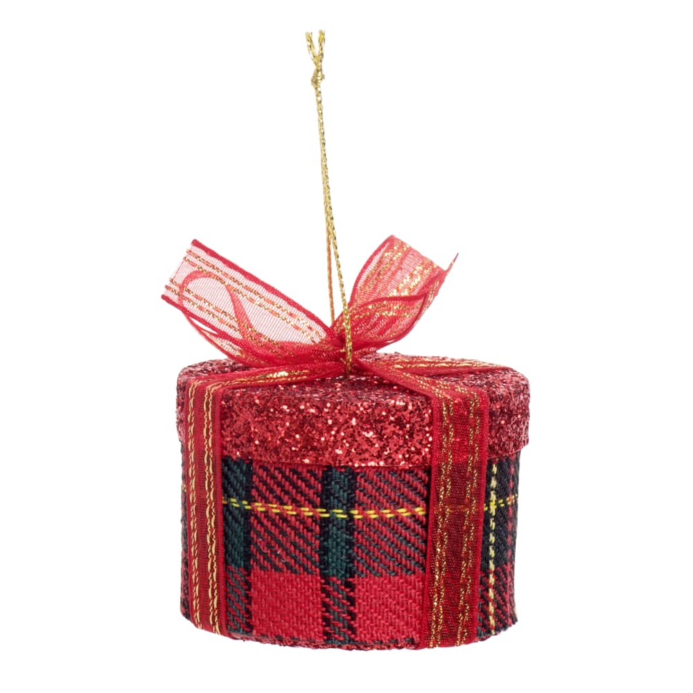 Adorno de Navidad de regalo en rojo y verde