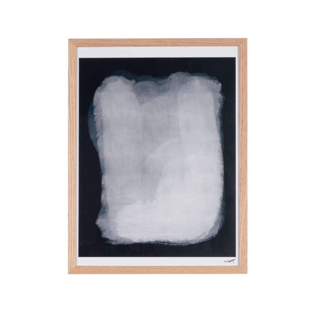 Affiche minimaliste sous verre et cadre en bois de chêne 30x40