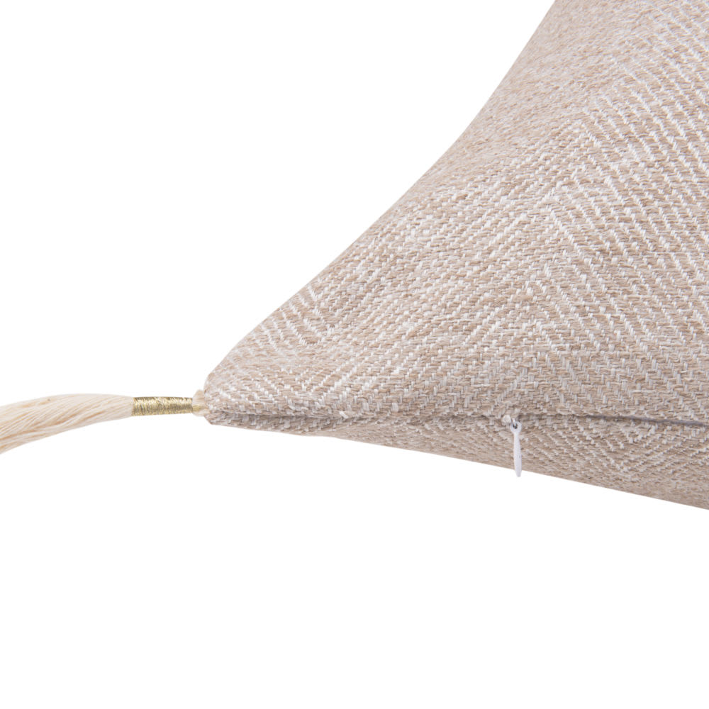 Almofada bege iridescente com pompons 60x60 - Maisons Du Monde