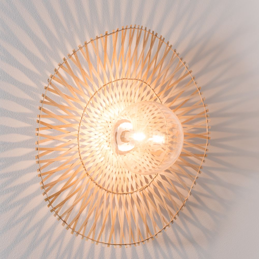 Applique en verre et bambou doré - Maisons du Monde