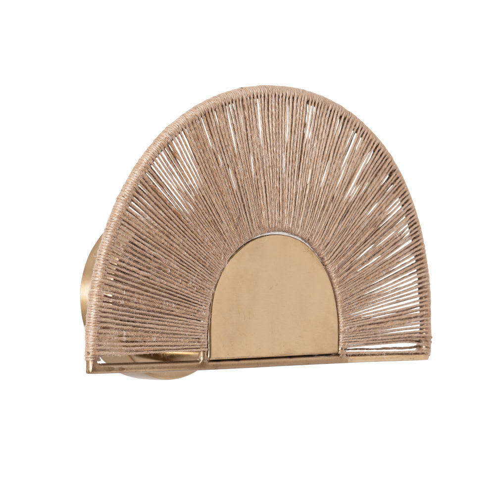 Applique filaire en jute et métal doré