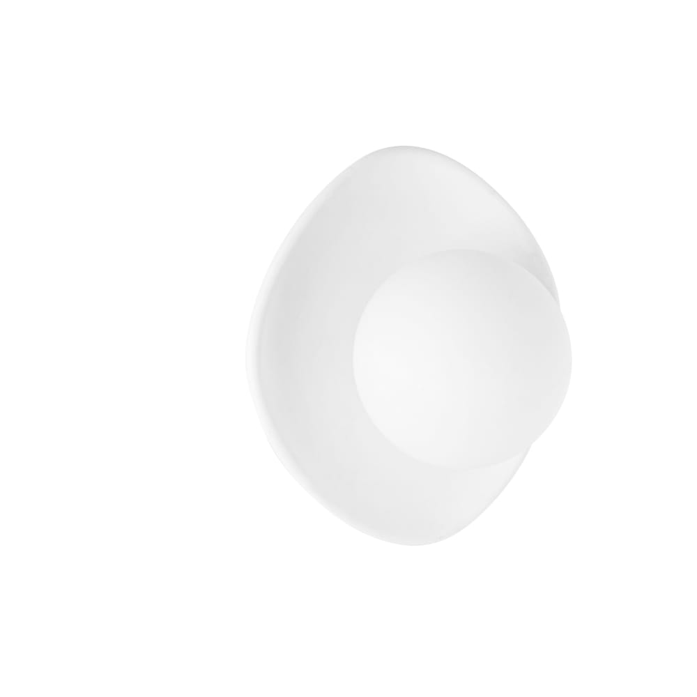 Applique murale en céramique blanche et globe opaque