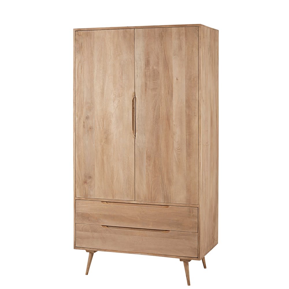 Armoire 2 portes 2 tiroirs en manguier massif L100 — vue 3