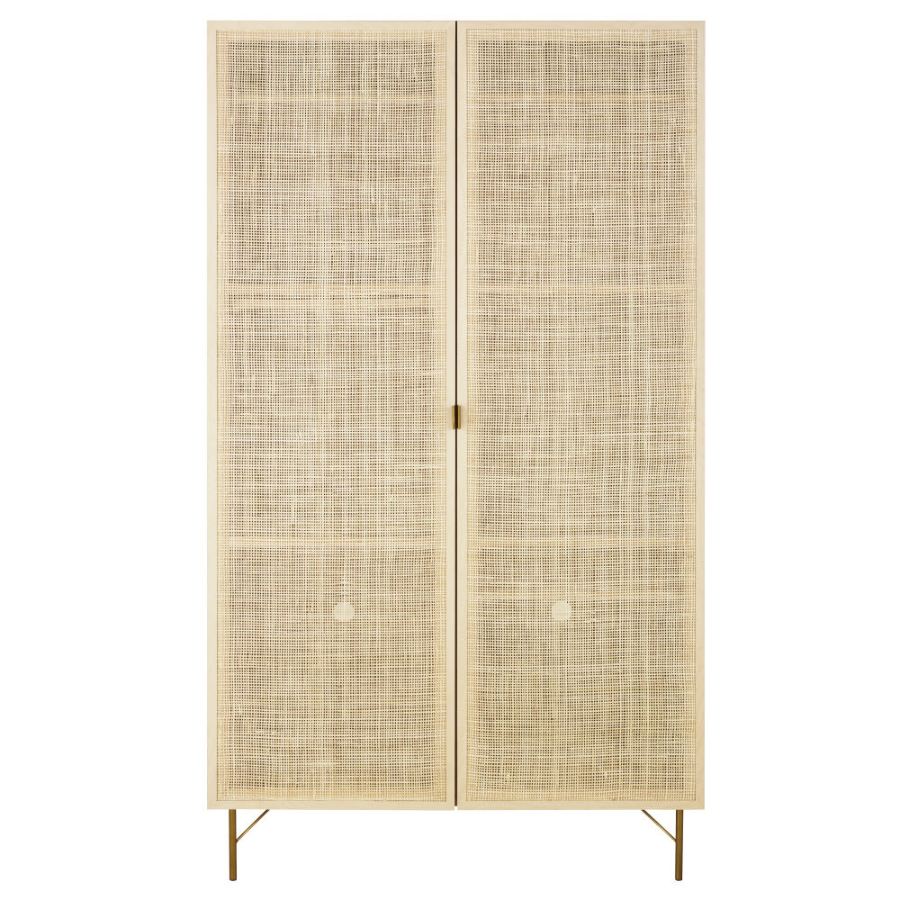 Armoire 2 portes en rotin tressé, L105 cm — vue 3