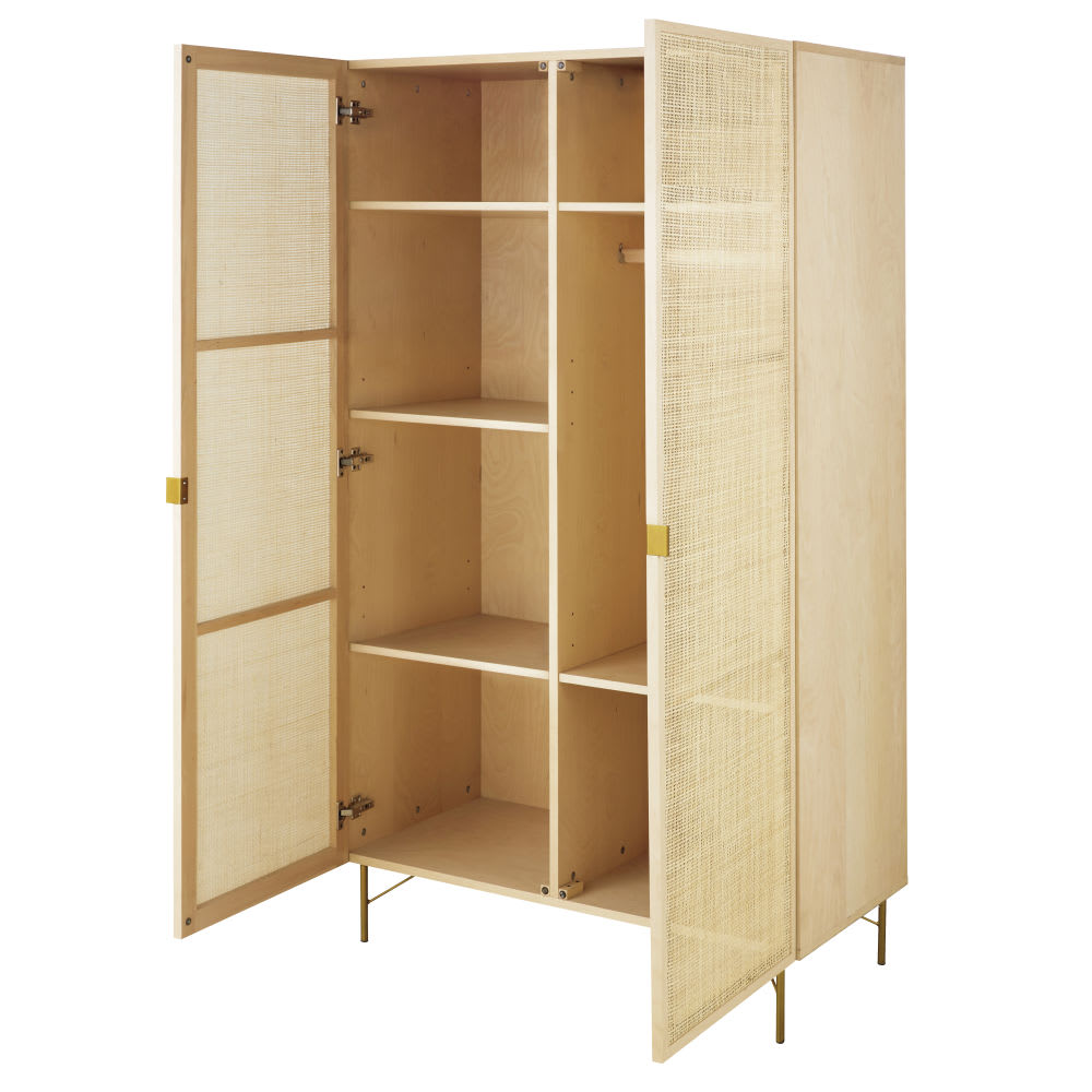 Armoire 2 portes en rotin tressé, L105 cm — vue 4