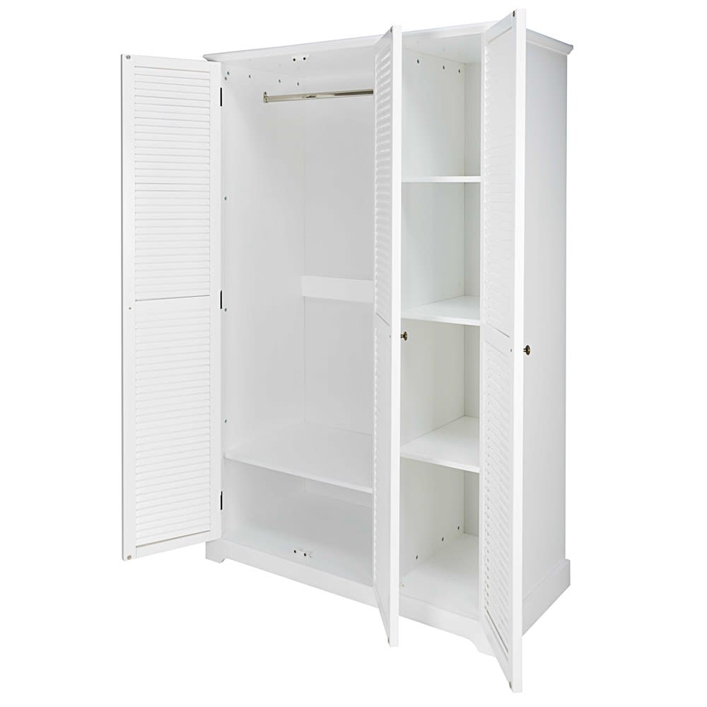 Armoire 3 portes blanc mat L130 — vue 4