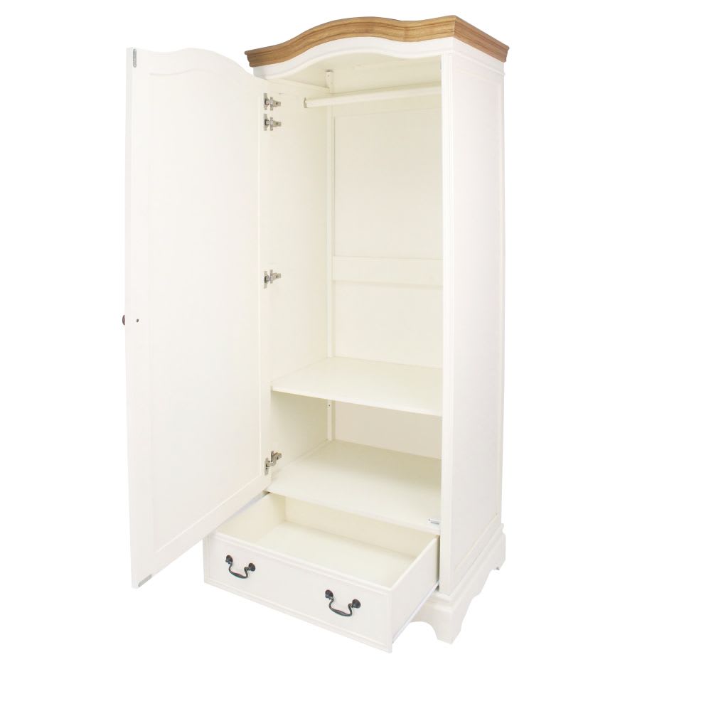 Armoire bonnetière 1 porte 1 tiroir crème L80 - Maisons du Monde