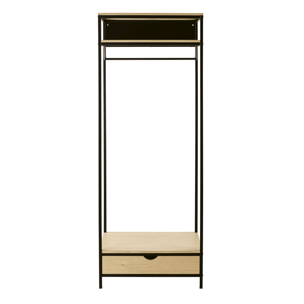 Armoire professionnel 1 tiroir 1 étagère en métal noir