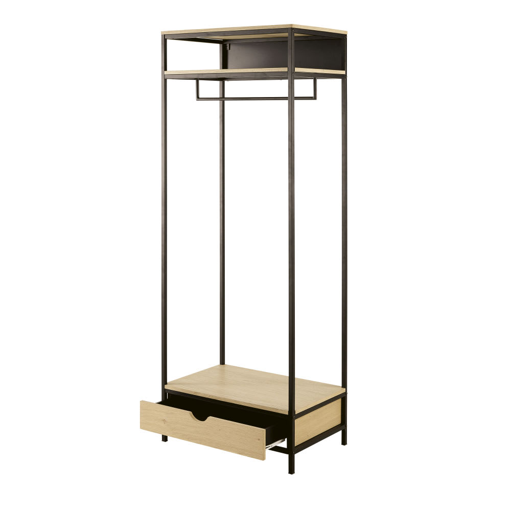 Armoire professionnel 1 tiroir 1 étagère en métal noir — vue 4