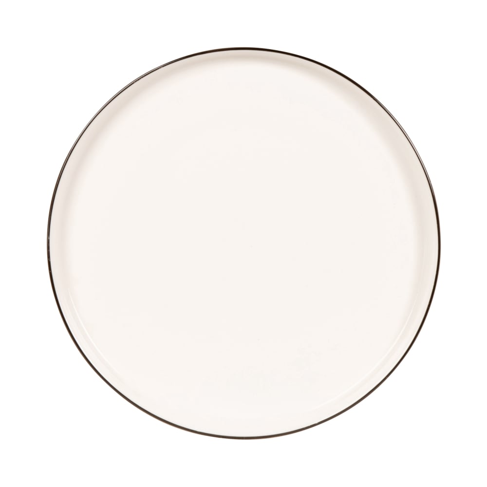 Assiette à dessert en porcelaine blanche et liseré noir
