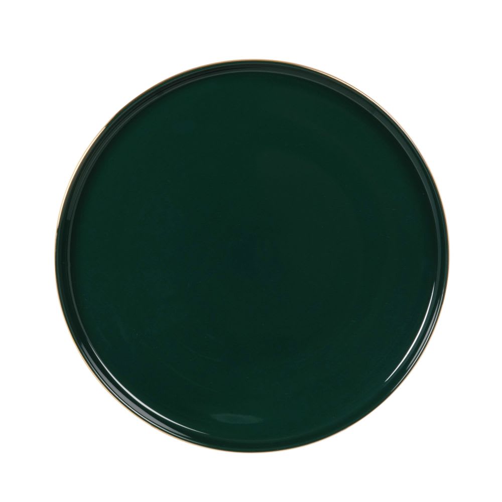 Assiette à dessert en porcelaine verte et dorée - Maisons du Monde