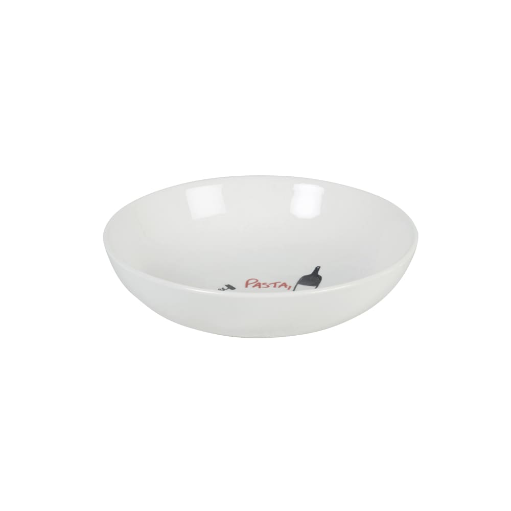 Assiette creuse en céramique blanche motif noir et rouge - Maisons du Monde