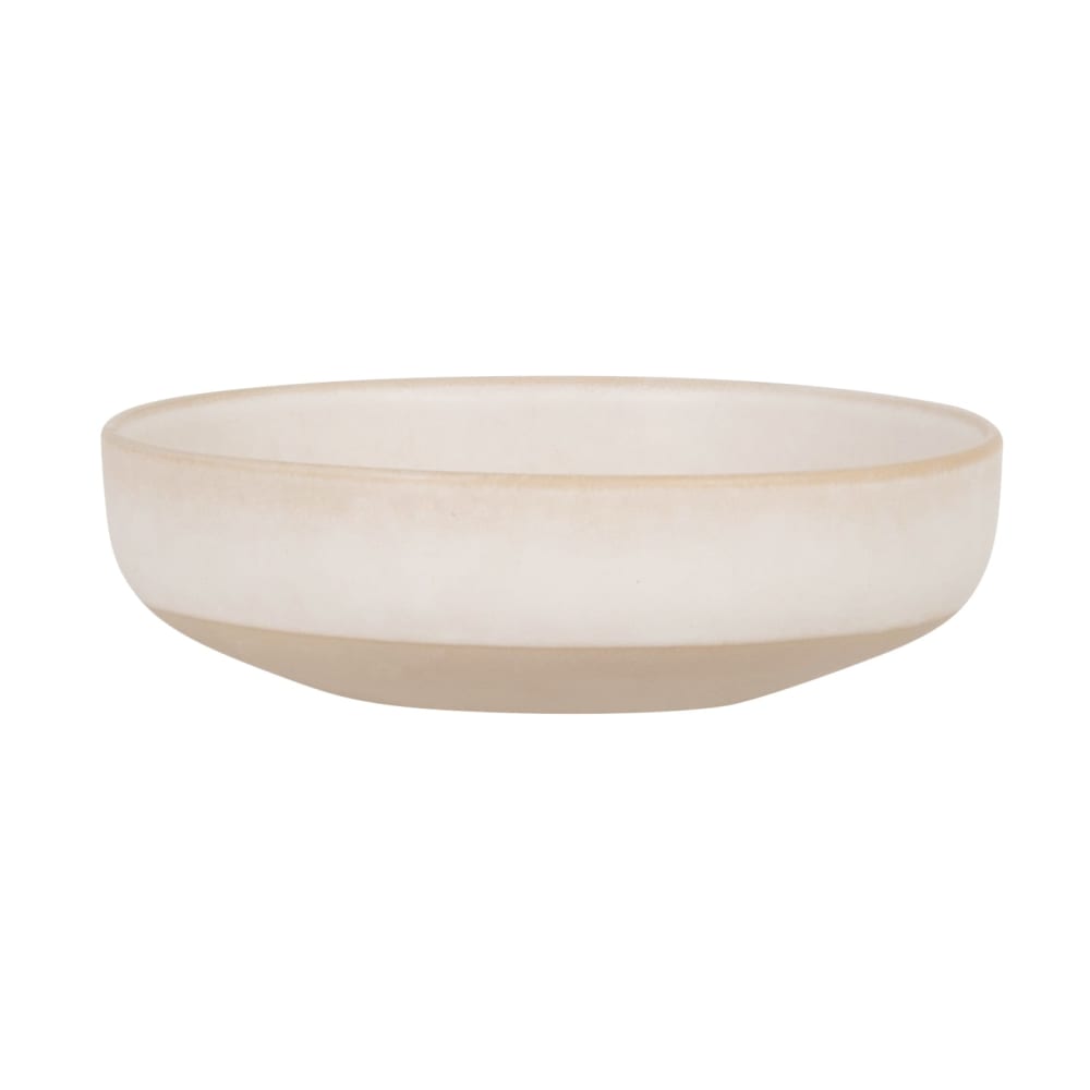 Assiette creuse en grès beige