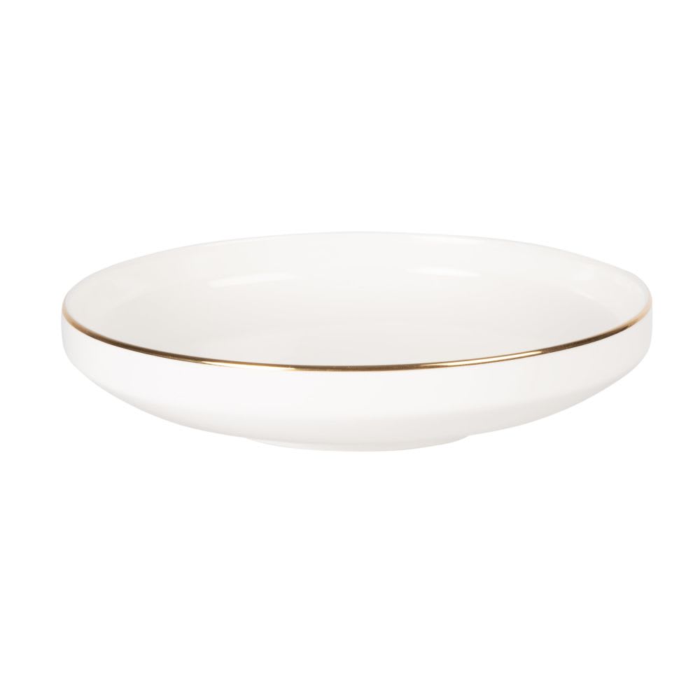 Assiette creuse en porcelaine blanche et dorée Assiette creuse en porcelaine blanche et dorée