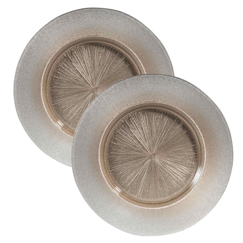 Assiette de présentation en verre beige rosé - Maisons du Monde