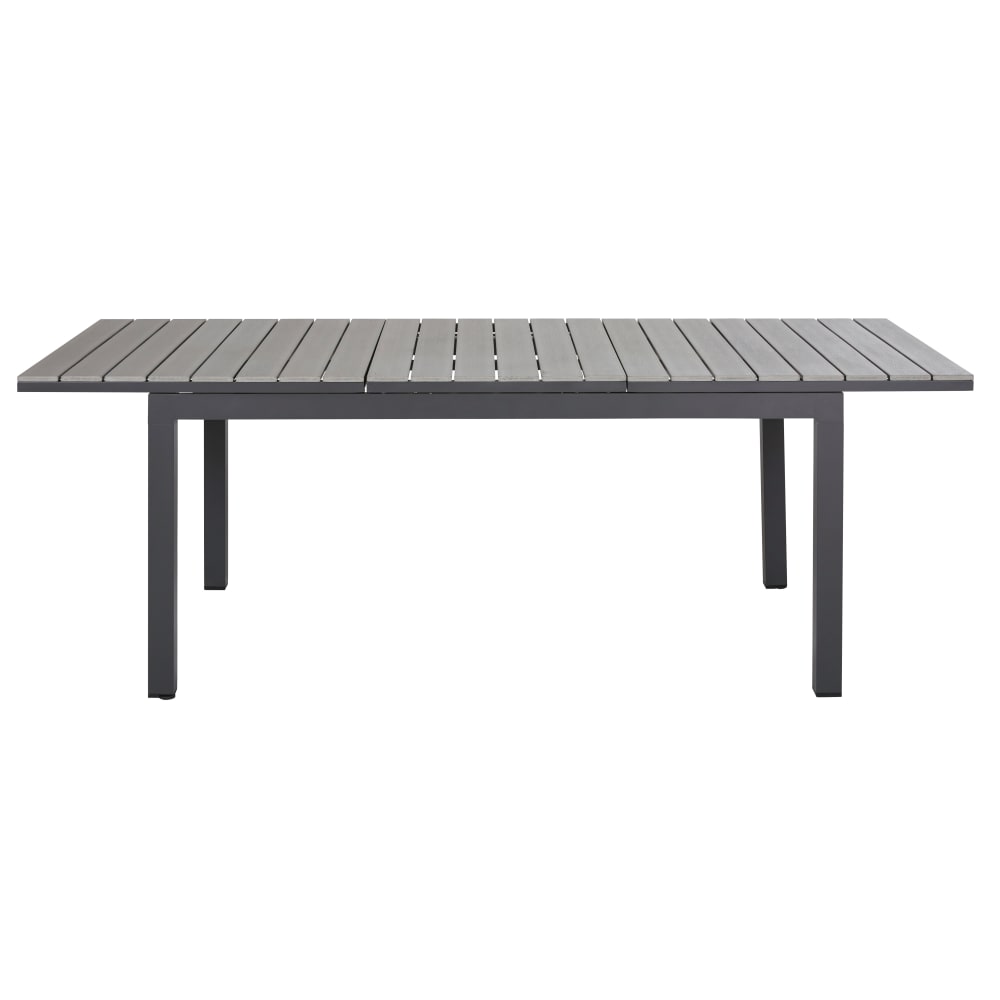 Ausziehbarer Gartentisch aus anthrazitgrauem Aluminium und