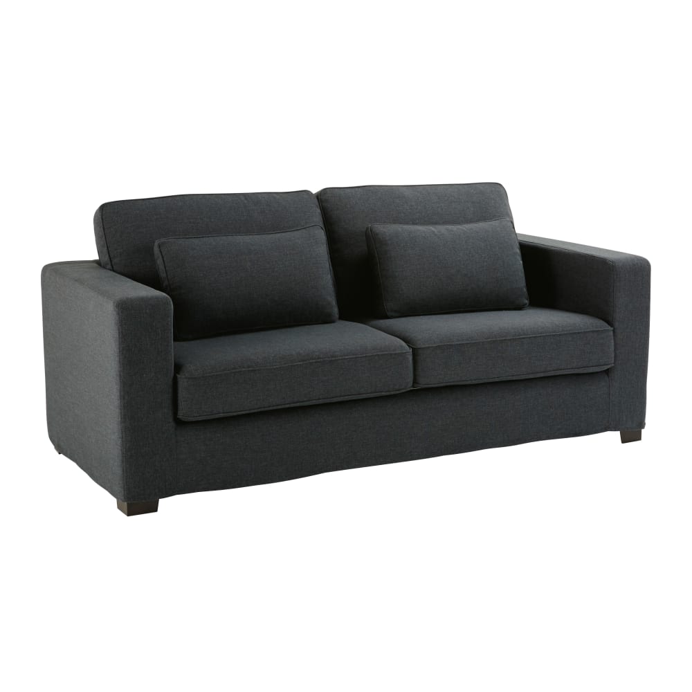 Ausziehbares 2/3-Sitzer-Sofa, anthrazitgrau, Matratze 12 cm -