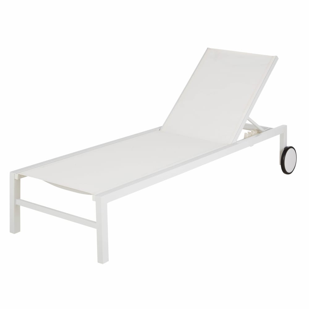 Bain de soleil à roulettes en aluminium blanc - Maisons du Monde
