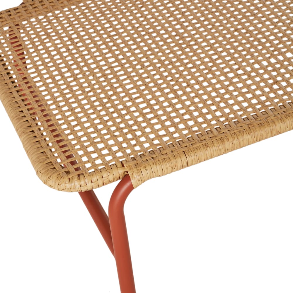 Bain de soleil professionnel en acier terracotta et résine recyclée beige — vue 4