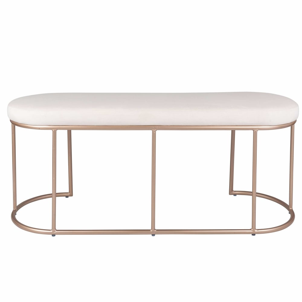 Banc blanc et fer forgé