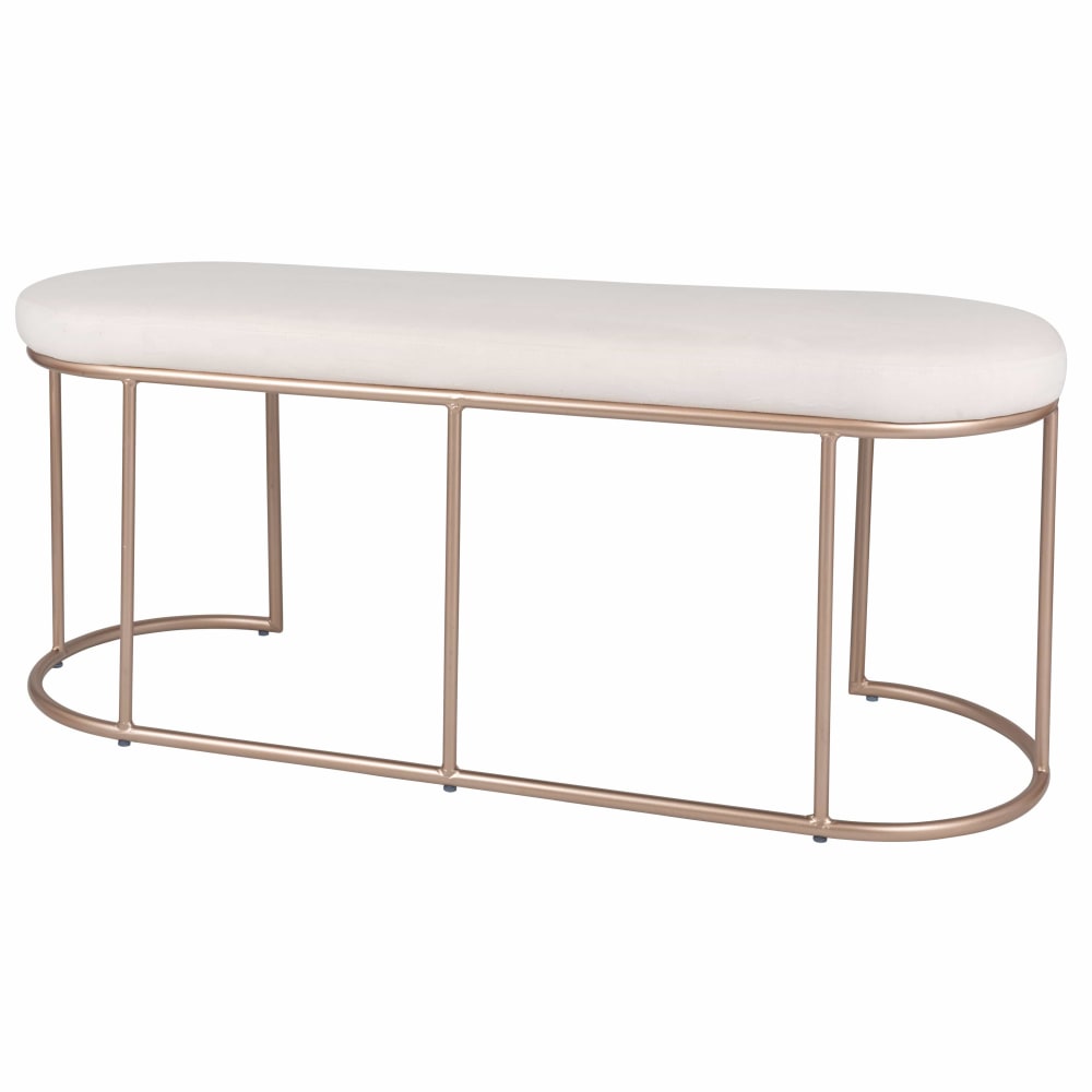 Banc blanc et fer forgé doré - Maisons Du Monde