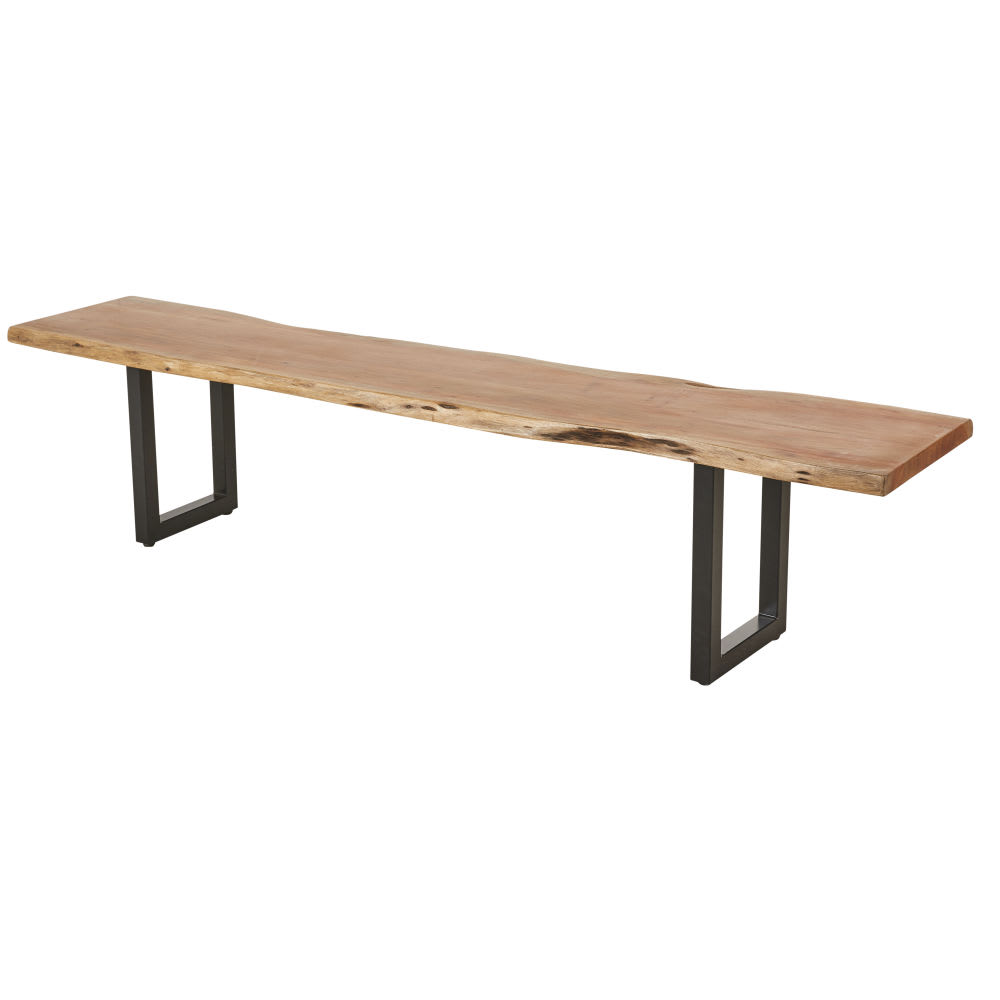 Banc en acacia et acier noir - Maisons du Monde
