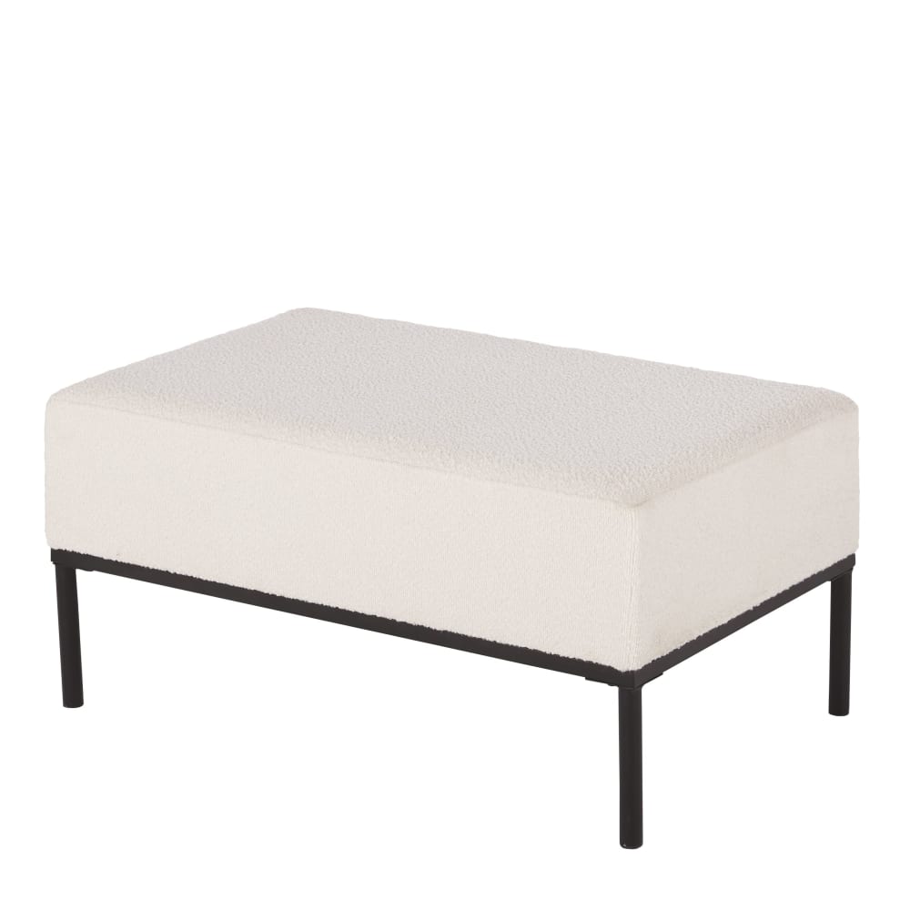 Banc en tissu blanc et métal noir - Maisons du Monde
