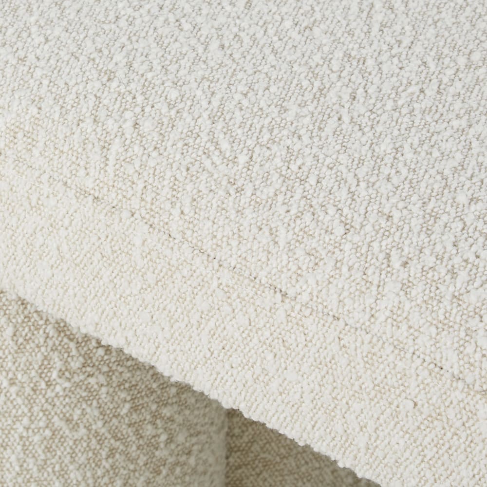 Banc en tissu effet laine bouclée blanche — vue 4