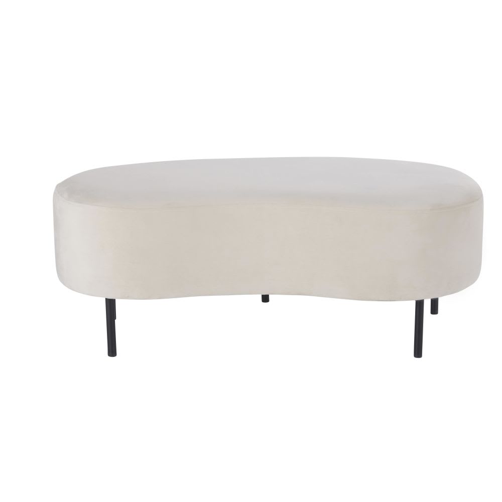 Banc en velours gris