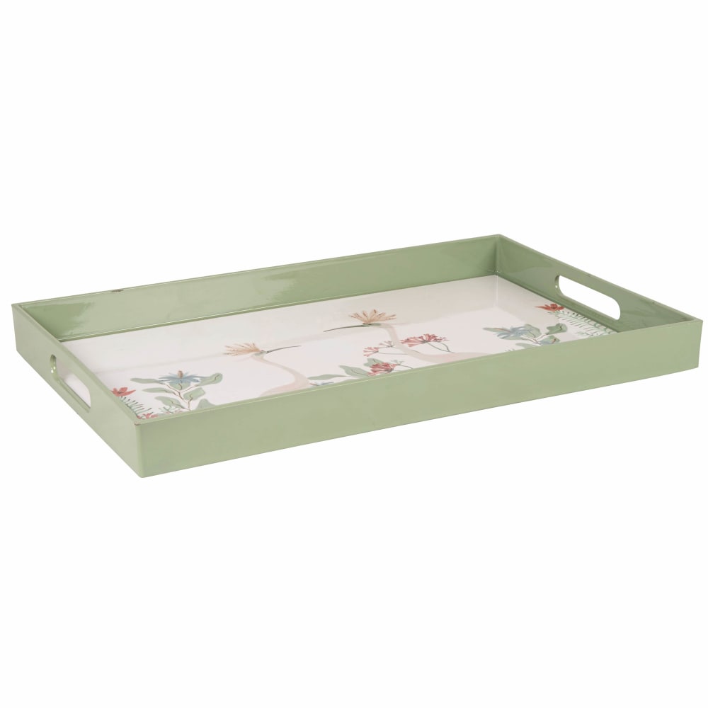 Bandeja de flores en beige, verde y rojo - Maisons du Monde