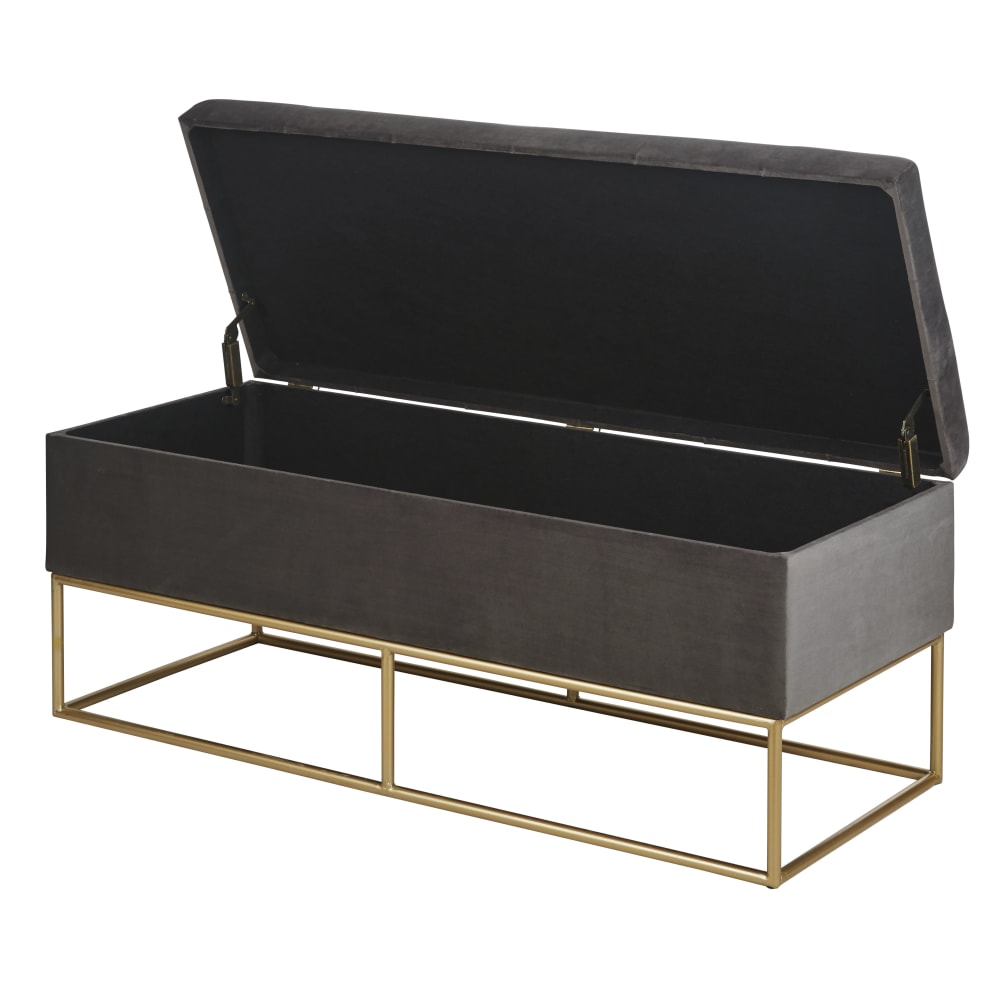 Banquette coffre de rangement gris anthracite
