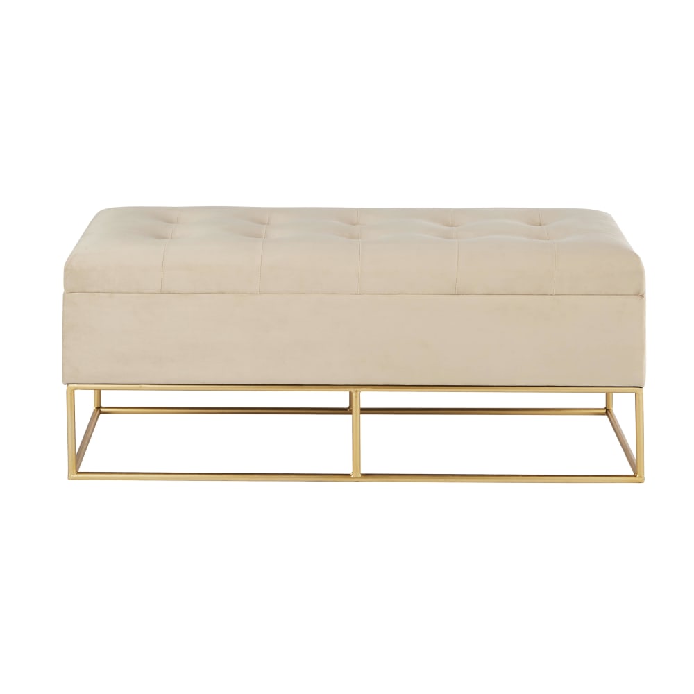 Banquette coffre écrue et dorée — Beyit