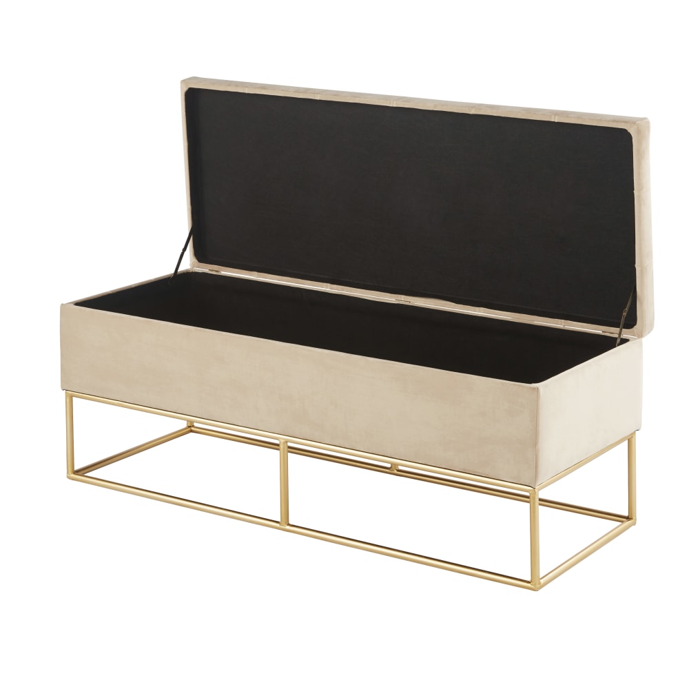 Banquette coffre écrue et dorée - Maisons du Monde