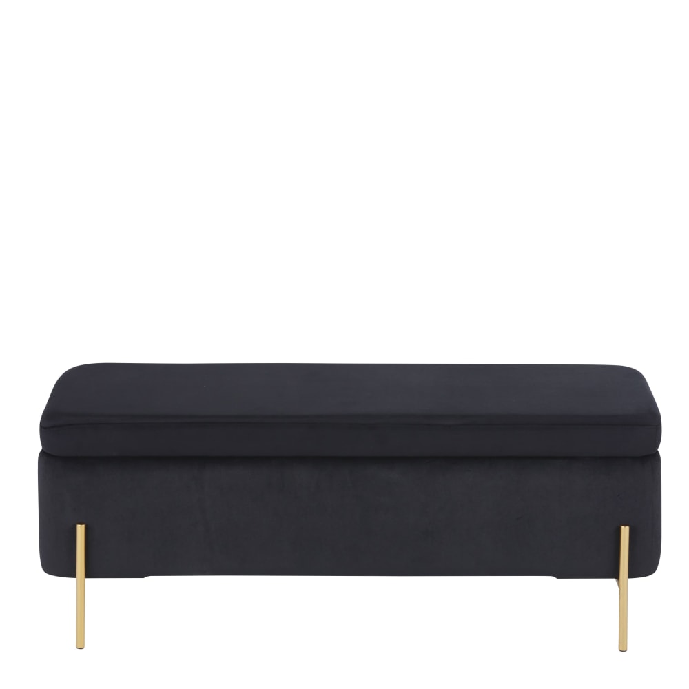 Banquette coffre en velours - fer
