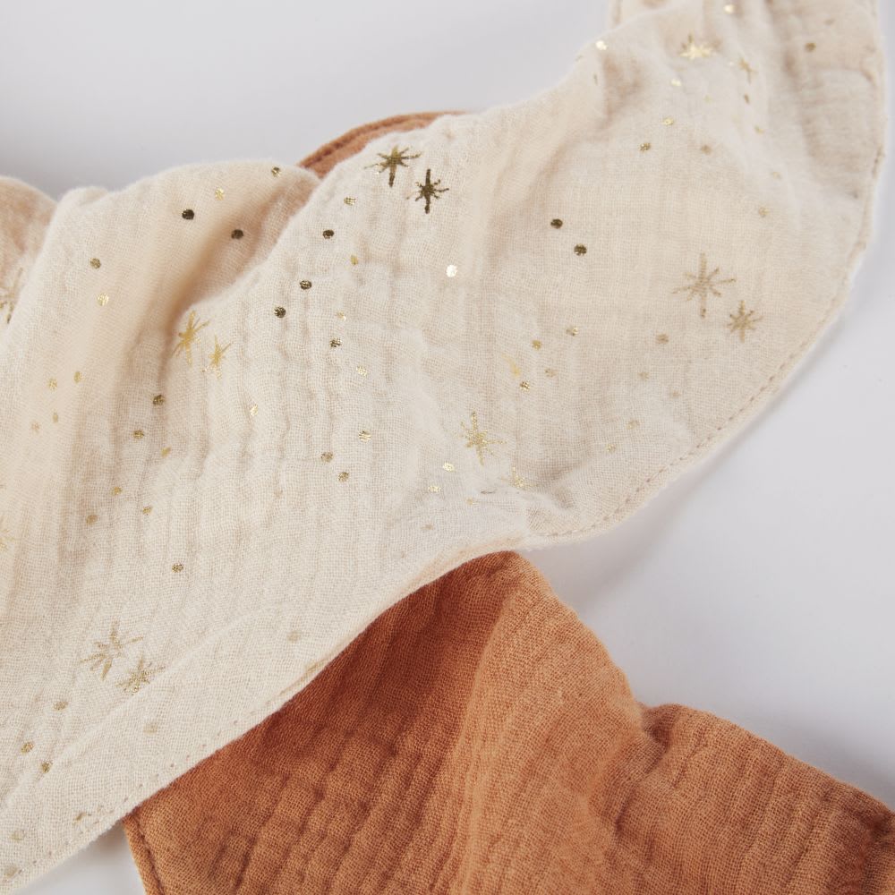 Bavoirs en gaze de coton blanc, beige rosé et terracotta (x3) (Maisons du Monde) - Image 2
