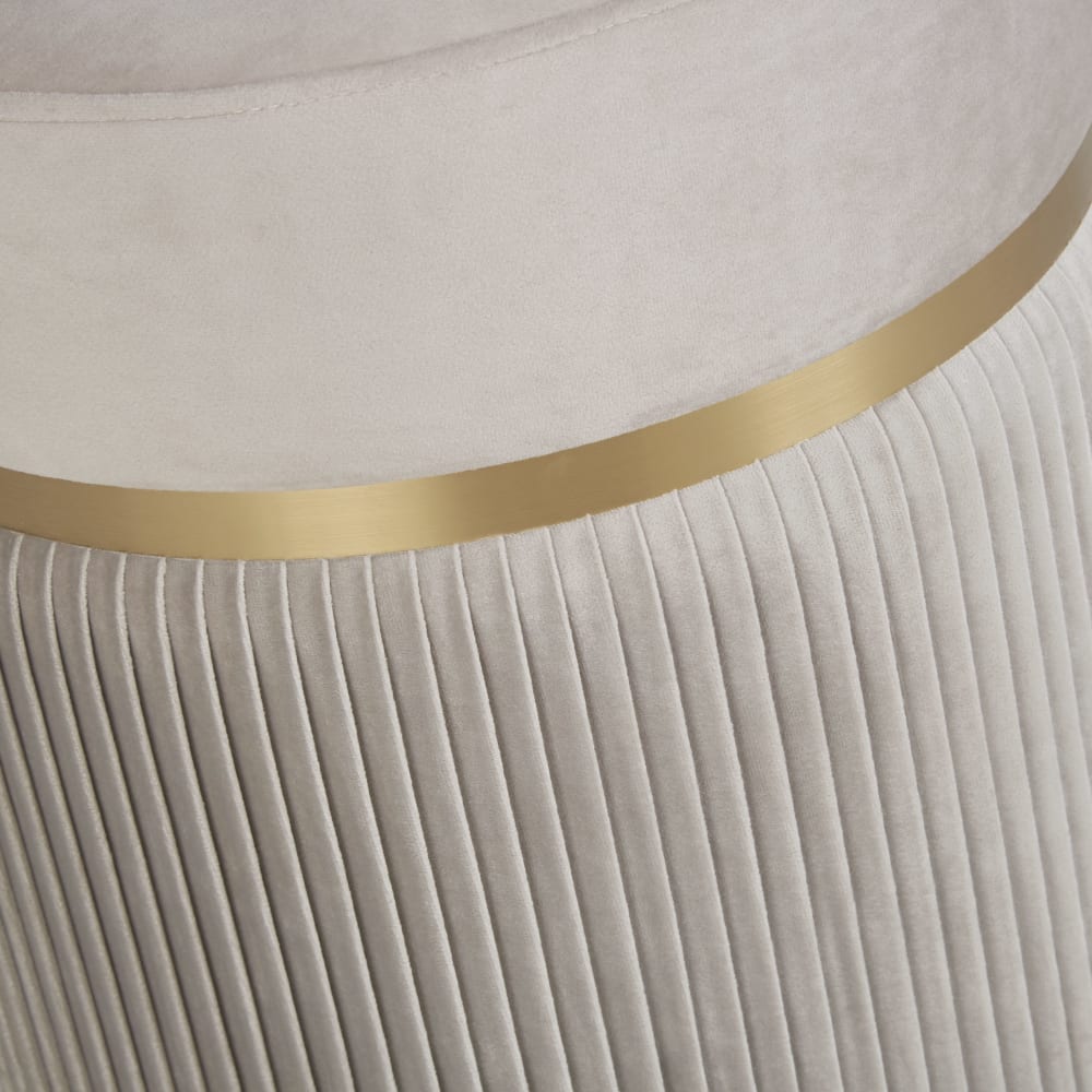 Beige en goudkleurige poef - Maisons Du Monde