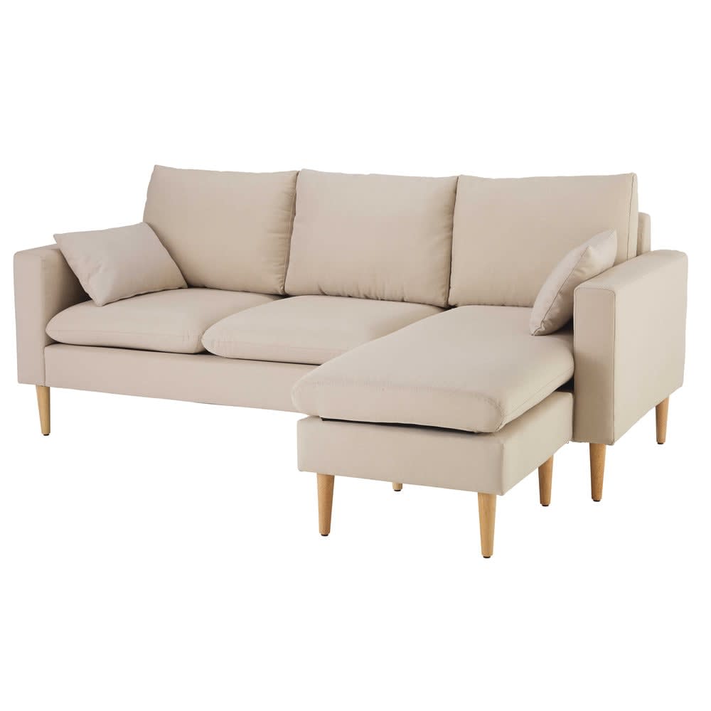 Beige hoekzetel met 3/4 zitplaatsen - Maisons Du Monde