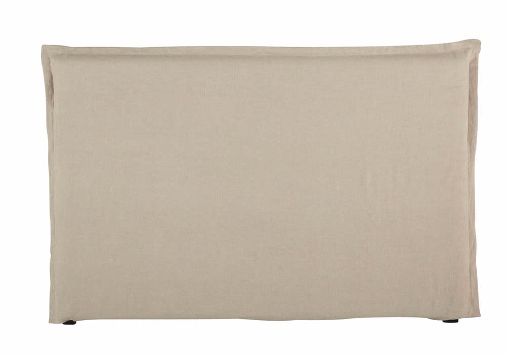 Beige hoes voor hoofdeinde uit gewassen linnen 180 cm - Maisons