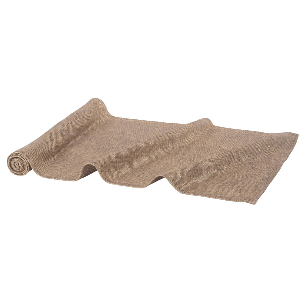 Beige katoenen tafelloper met gouden pailletten 45x150 - Maisons