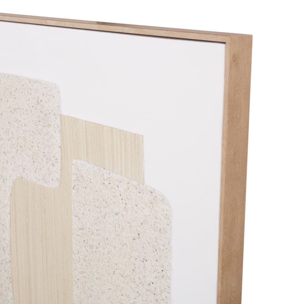 Beigefarbene abstrakte Leinwand, 90 x 120 cm - Maisons Du Monde