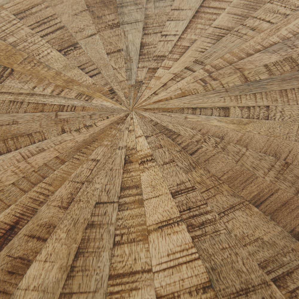 Beistelltisch im Industrial-Stil aus Mangoholz und schwarzem