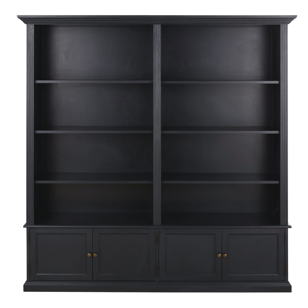 Bibliothèque 4 portes noire L180