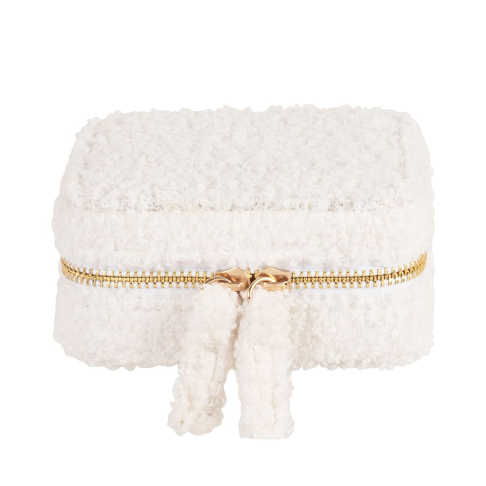 Boite+à+bijoux+carree+bouclettes+blanches