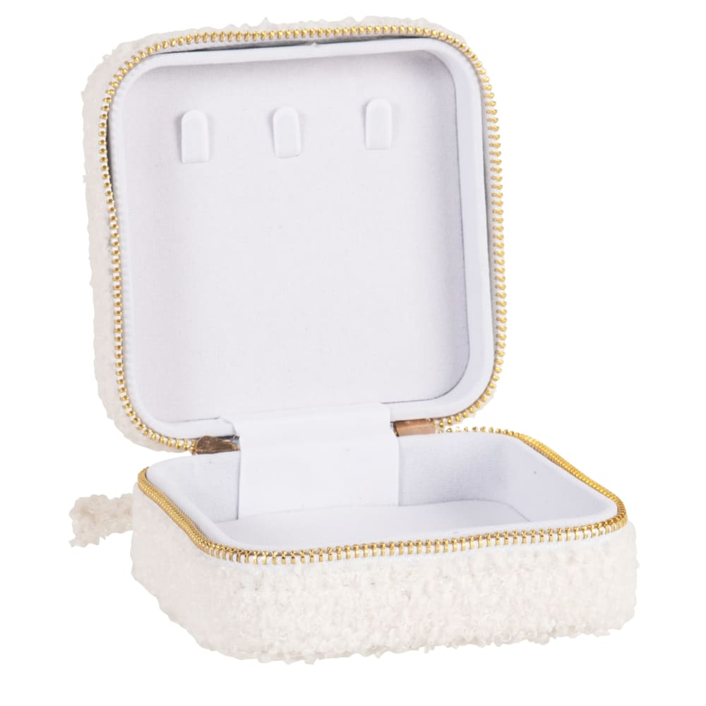 Boîte à bijoux carrée bouclettes blanches - Maisons du Monde