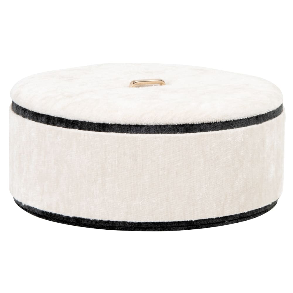 Boite+à+bijoux+ronde+beige+et+noire