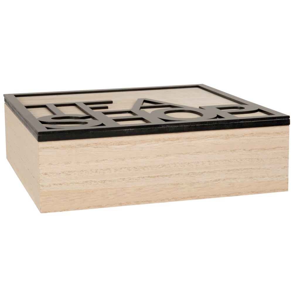 Boîte à thé beige et noire